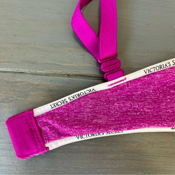 VICTORIA'S SECRET Push Uplift Semi Demi Fuchsia/Magenta Bra 34C EUC - Picture 8 of 9